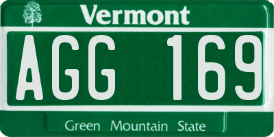 VT license plate AGG169