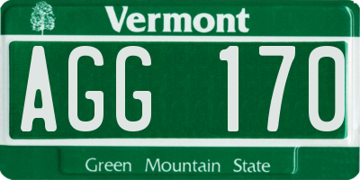 VT license plate AGG170