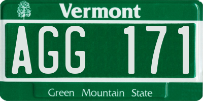 VT license plate AGG171