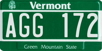 VT license plate AGG172