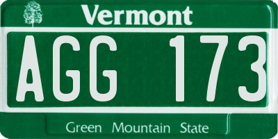 VT license plate AGG173