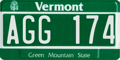 VT license plate AGG174