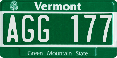 VT license plate AGG177