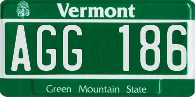 VT license plate AGG186
