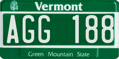 VT license plate AGG188