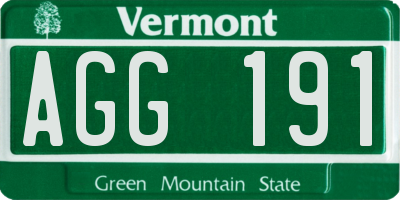 VT license plate AGG191