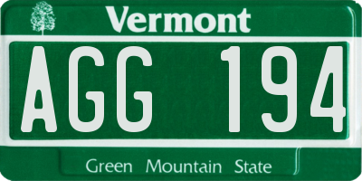 VT license plate AGG194