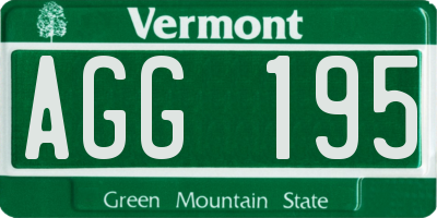 VT license plate AGG195