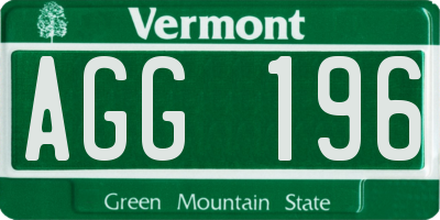 VT license plate AGG196