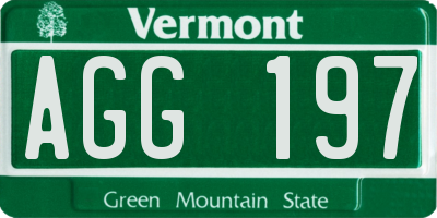 VT license plate AGG197