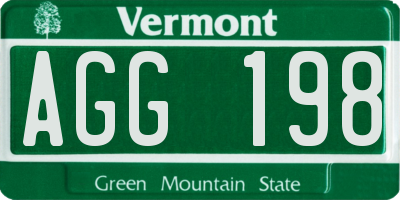 VT license plate AGG198
