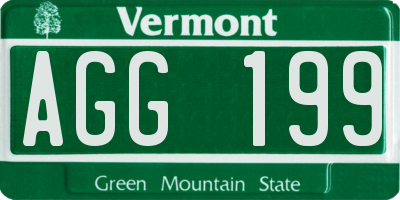 VT license plate AGG199