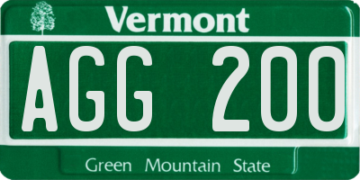 VT license plate AGG200