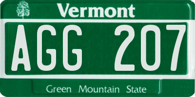 VT license plate AGG207