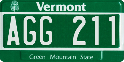 VT license plate AGG211