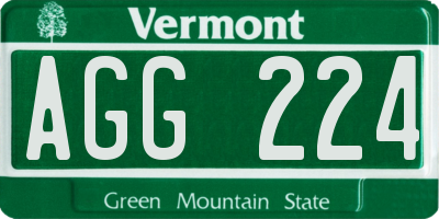 VT license plate AGG224