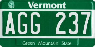 VT license plate AGG237