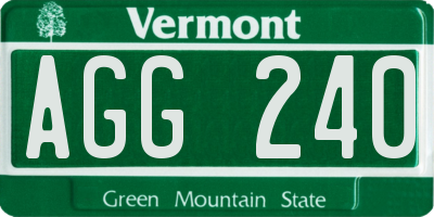 VT license plate AGG240