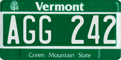 VT license plate AGG242