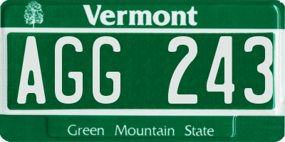VT license plate AGG243