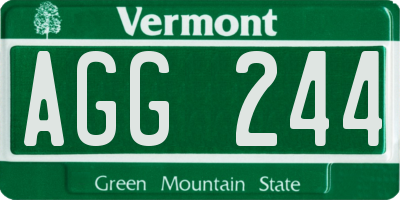 VT license plate AGG244