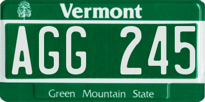 VT license plate AGG245