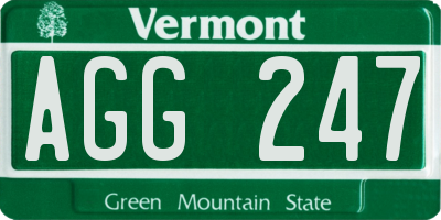 VT license plate AGG247