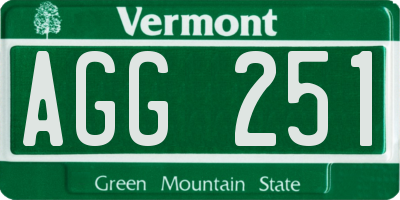 VT license plate AGG251