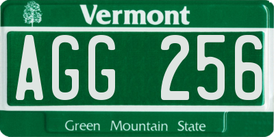 VT license plate AGG256