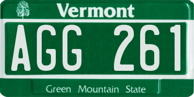 VT license plate AGG261