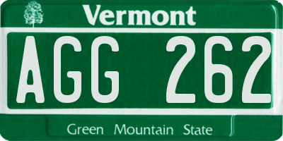VT license plate AGG262