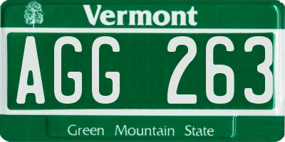 VT license plate AGG263