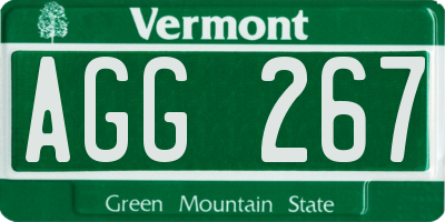 VT license plate AGG267