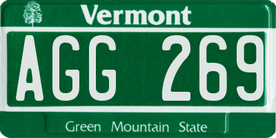 VT license plate AGG269