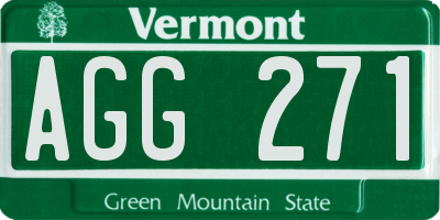 VT license plate AGG271