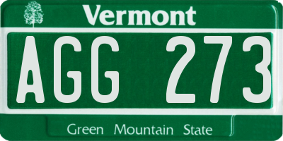 VT license plate AGG273