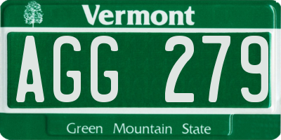 VT license plate AGG279
