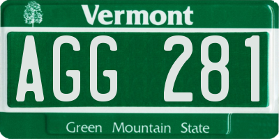 VT license plate AGG281