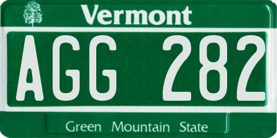 VT license plate AGG282