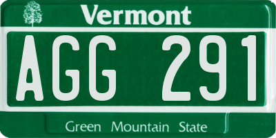 VT license plate AGG291