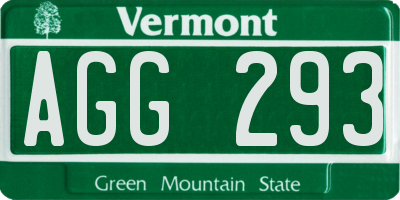 VT license plate AGG293