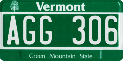 VT license plate AGG306
