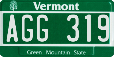 VT license plate AGG319