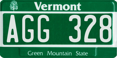 VT license plate AGG328
