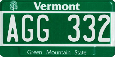 VT license plate AGG332