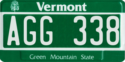 VT license plate AGG338