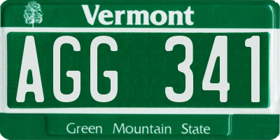 VT license plate AGG341