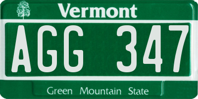 VT license plate AGG347