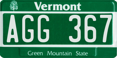 VT license plate AGG367