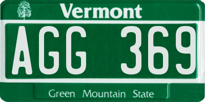VT license plate AGG369